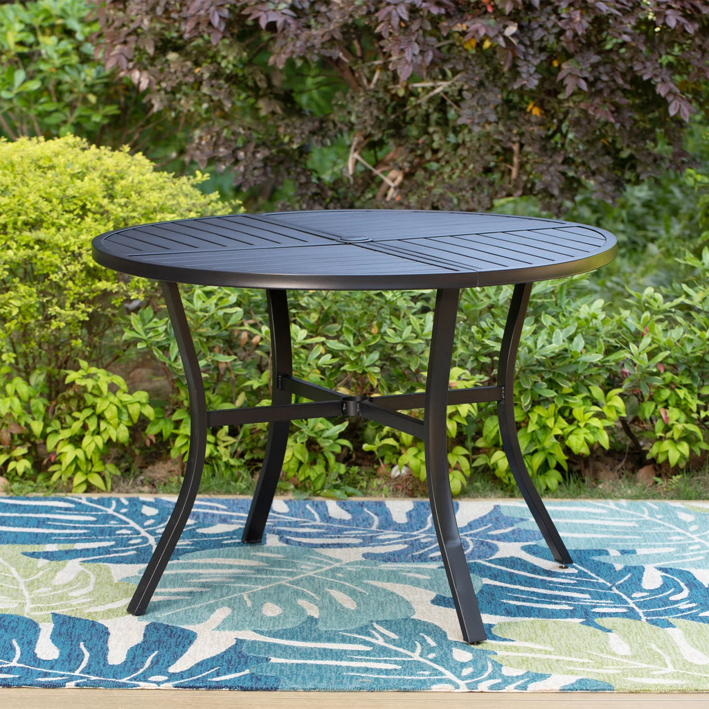 5-Piece Outdoor Patio Dining Set with Swivel Chairs & Round Table B793