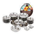 22PCS Portable Stainless Steel Camping Tableware Set with Storage Bag K671