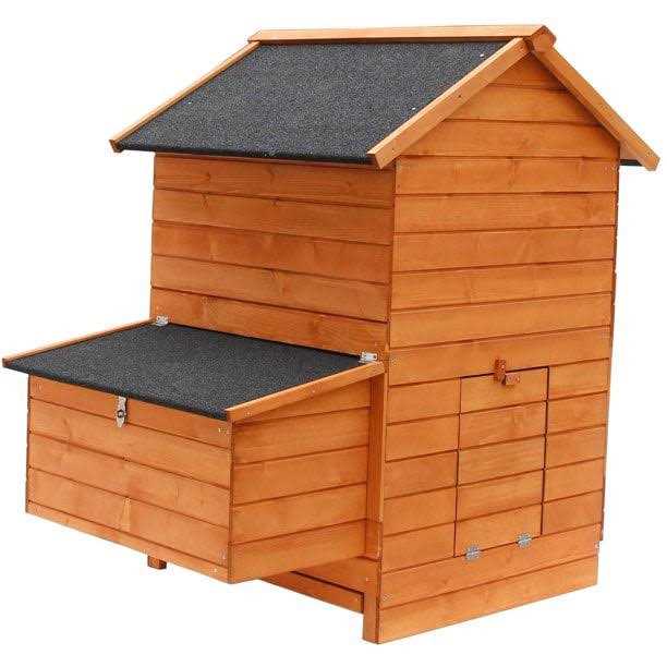 Wooden Chicken Coop with Nesting Box and Removable Tray F2288