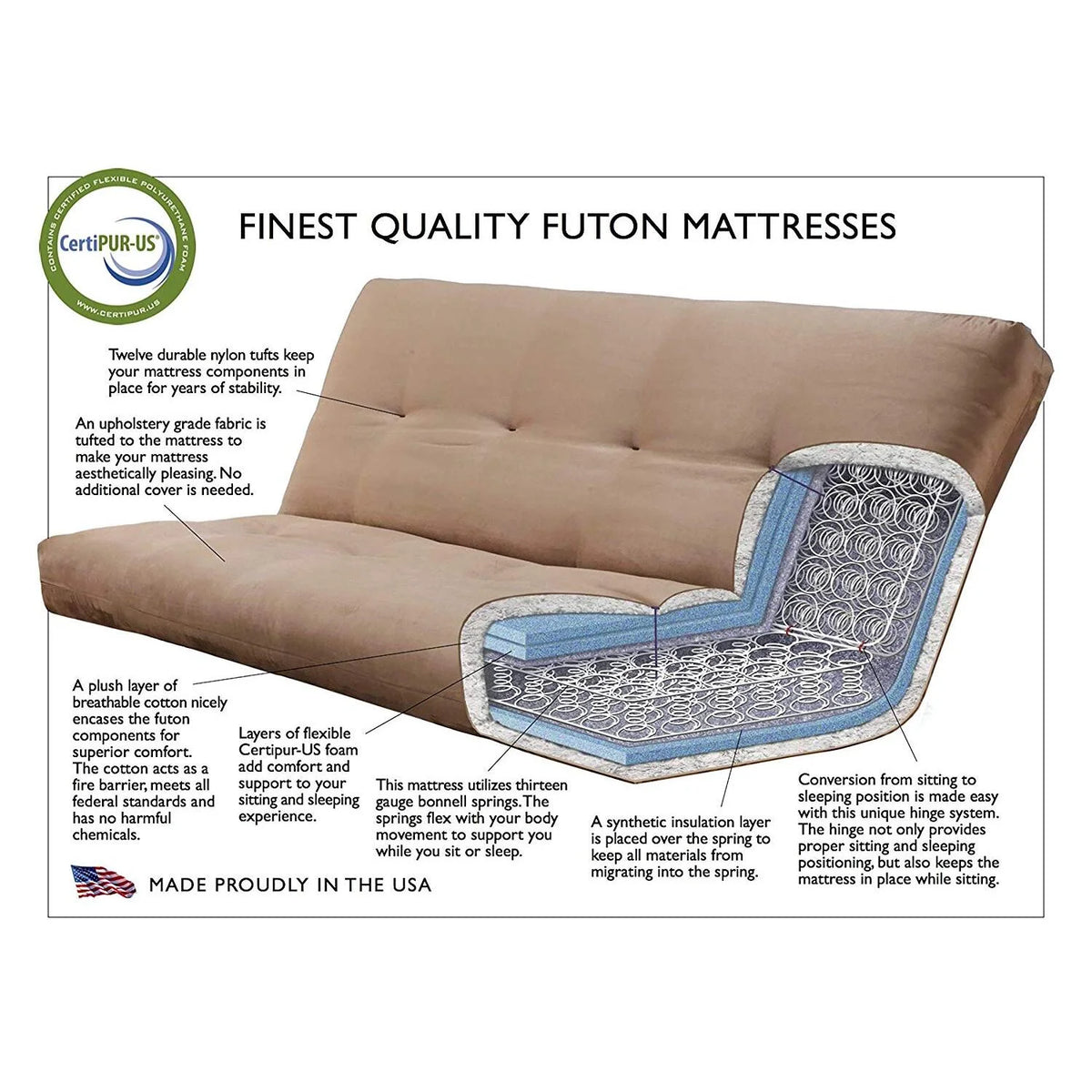 Futon Frame with Mattress A422