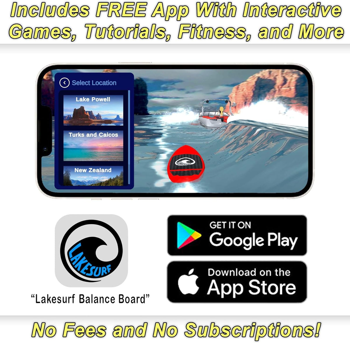 Wakesurf Balance Board With Tracking App And Phone Mount R58783