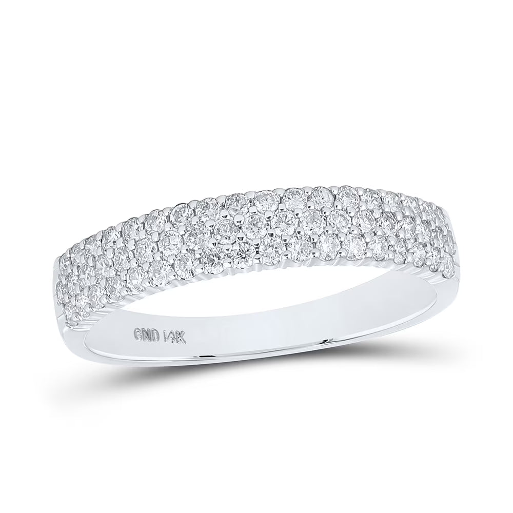 14kt White Gold Diamond Pave Band Ring Size 7 H9498