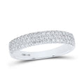14kt White Gold Diamond Pave Band Ring Size 7 R841