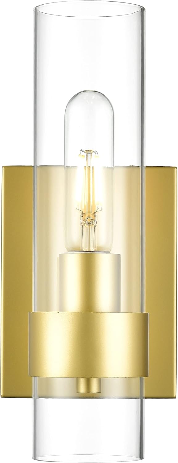 Clear Glass Brass Wall Sconce X798463