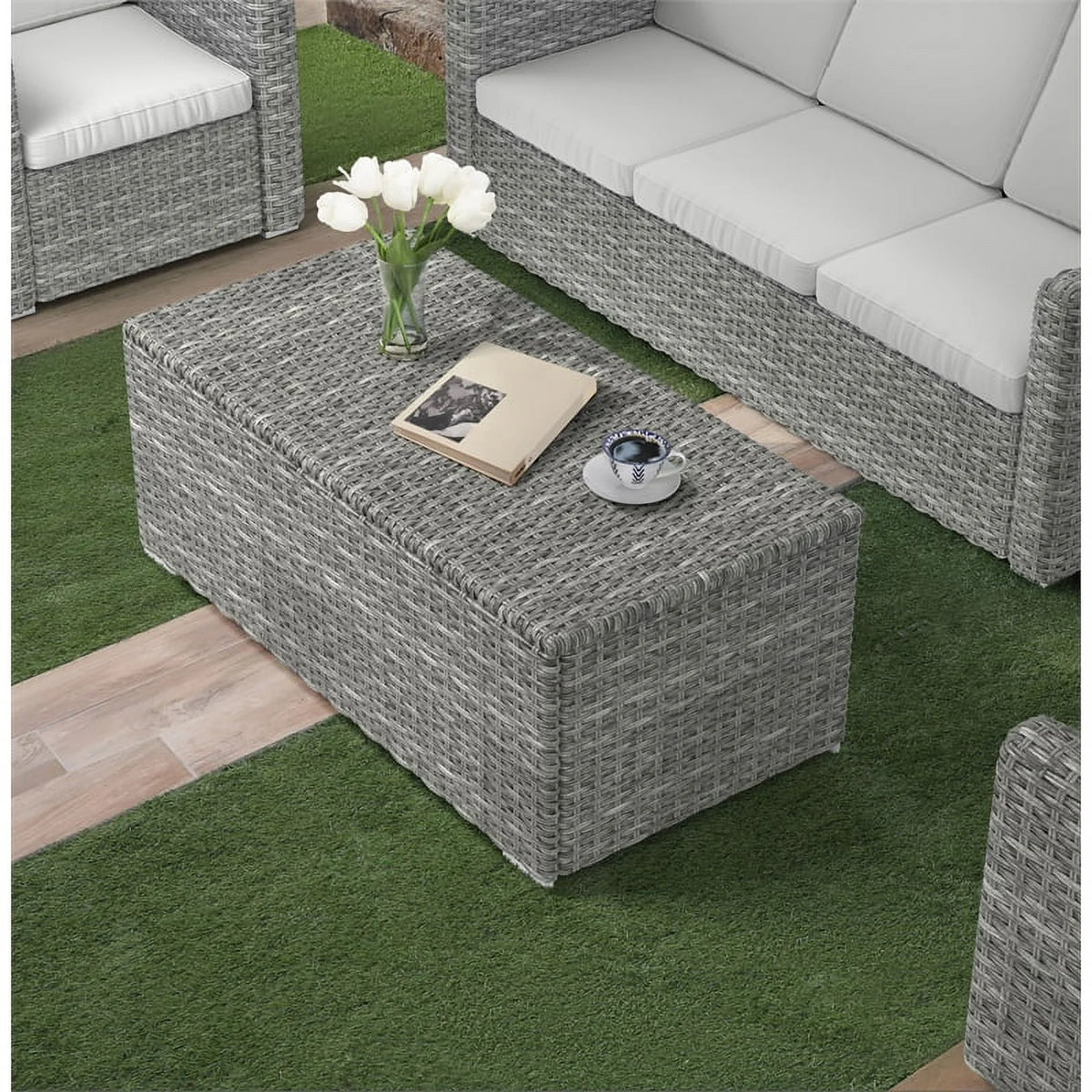Cast Iron Outdoor Storage Coffee Table N560209