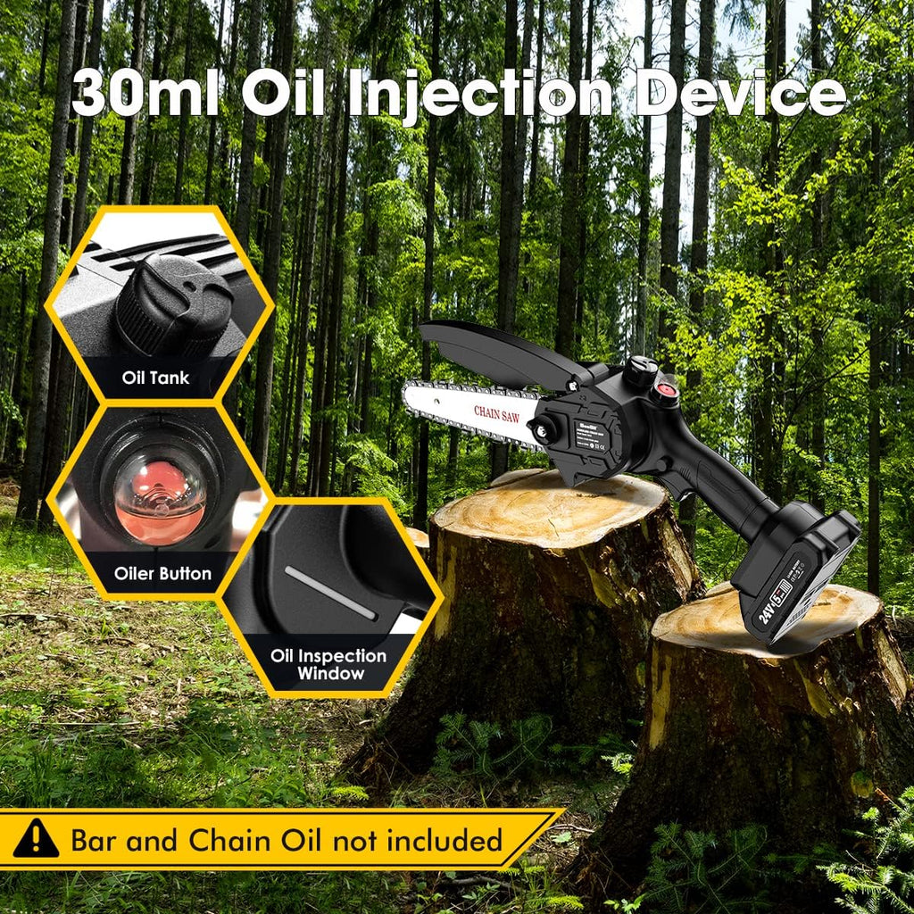 6-inch Cordless Chainsaw with 2x 2.0Ah Batteries X204051