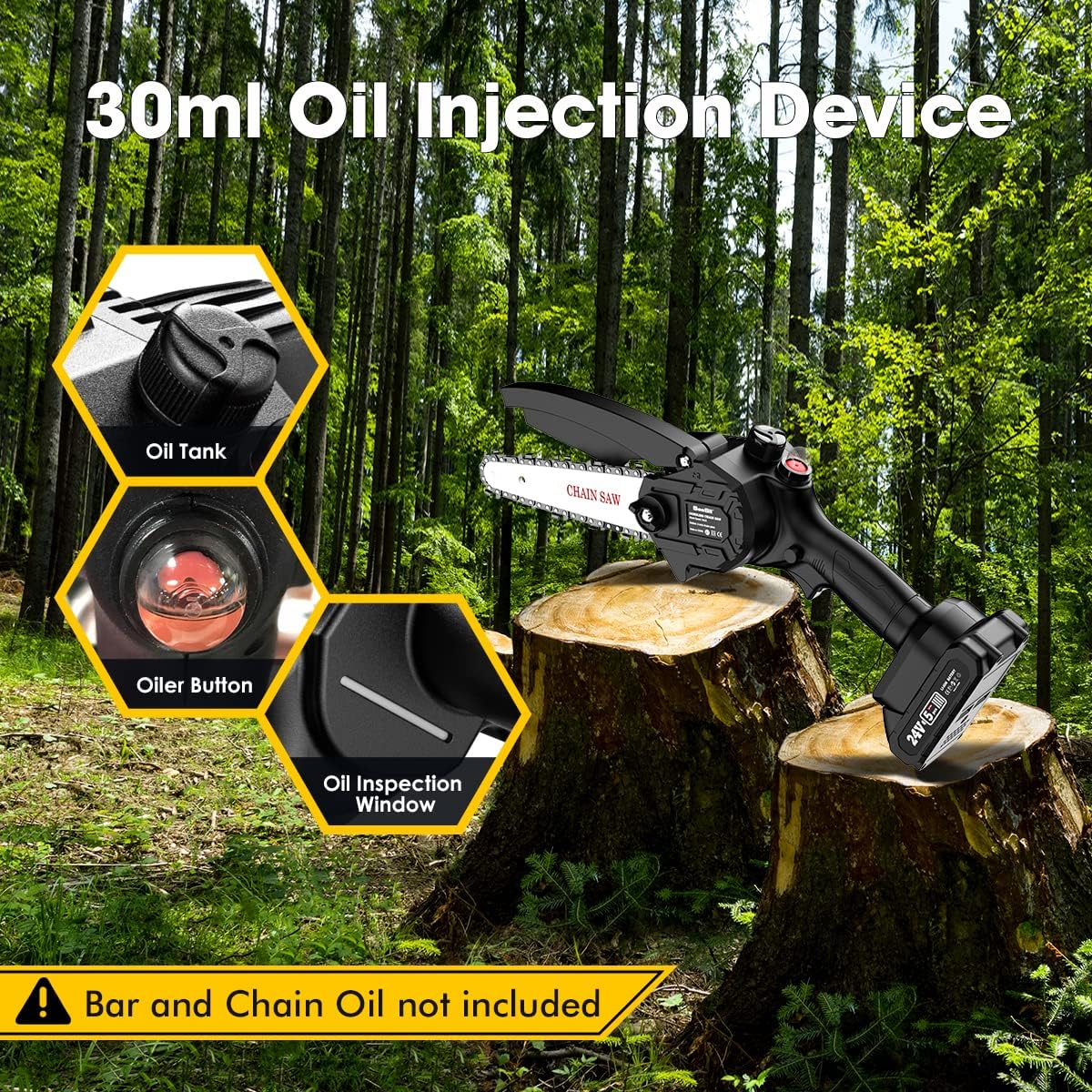 6-inch Cordless Chainsaw with 2x 2.0Ah Batteries X204051
