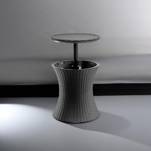 Dark Grey Outdoor Side Table with 7.5 Gallon Cooler R19230