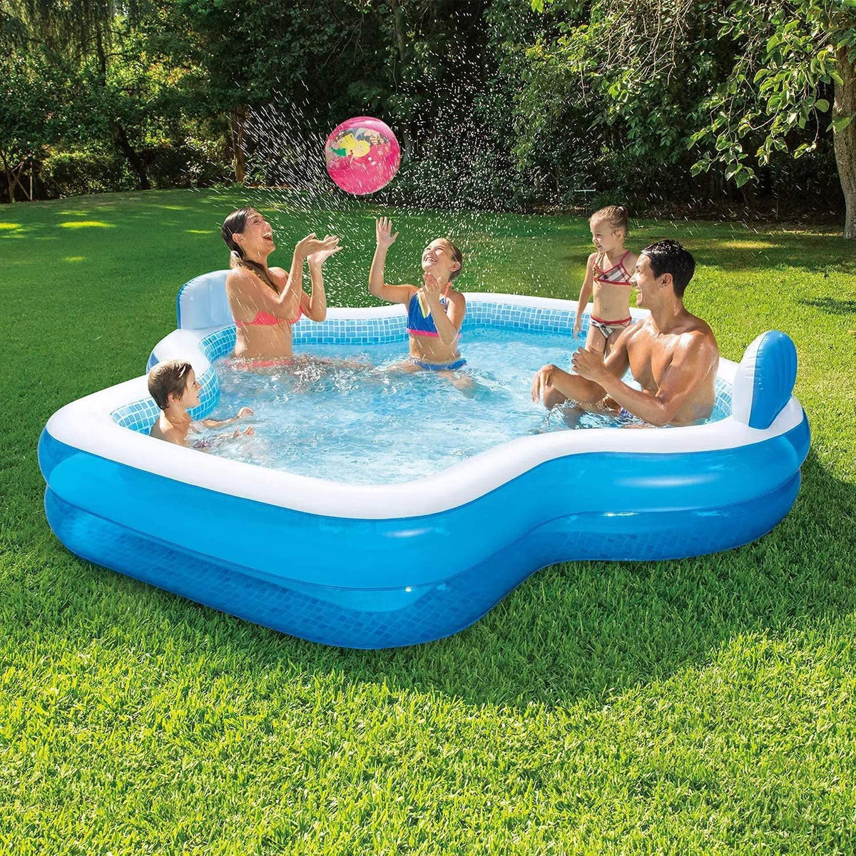 10 Feet Long Inflatable Pool with 2 Seats I444011