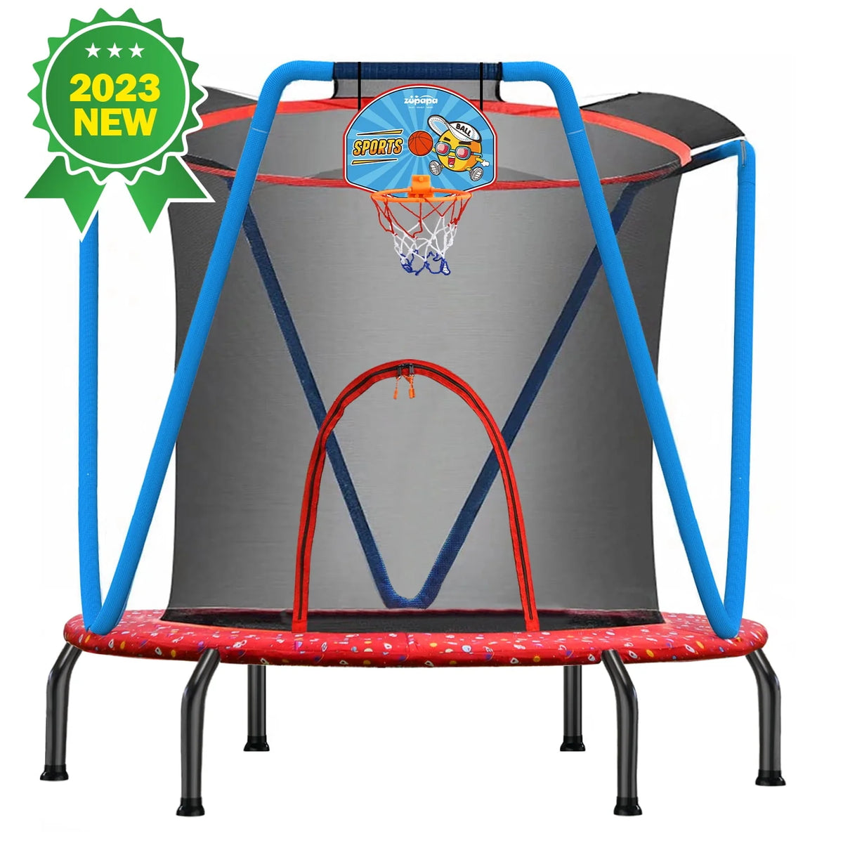 Small No-Gap Trampoline with Basketball Hoop I351