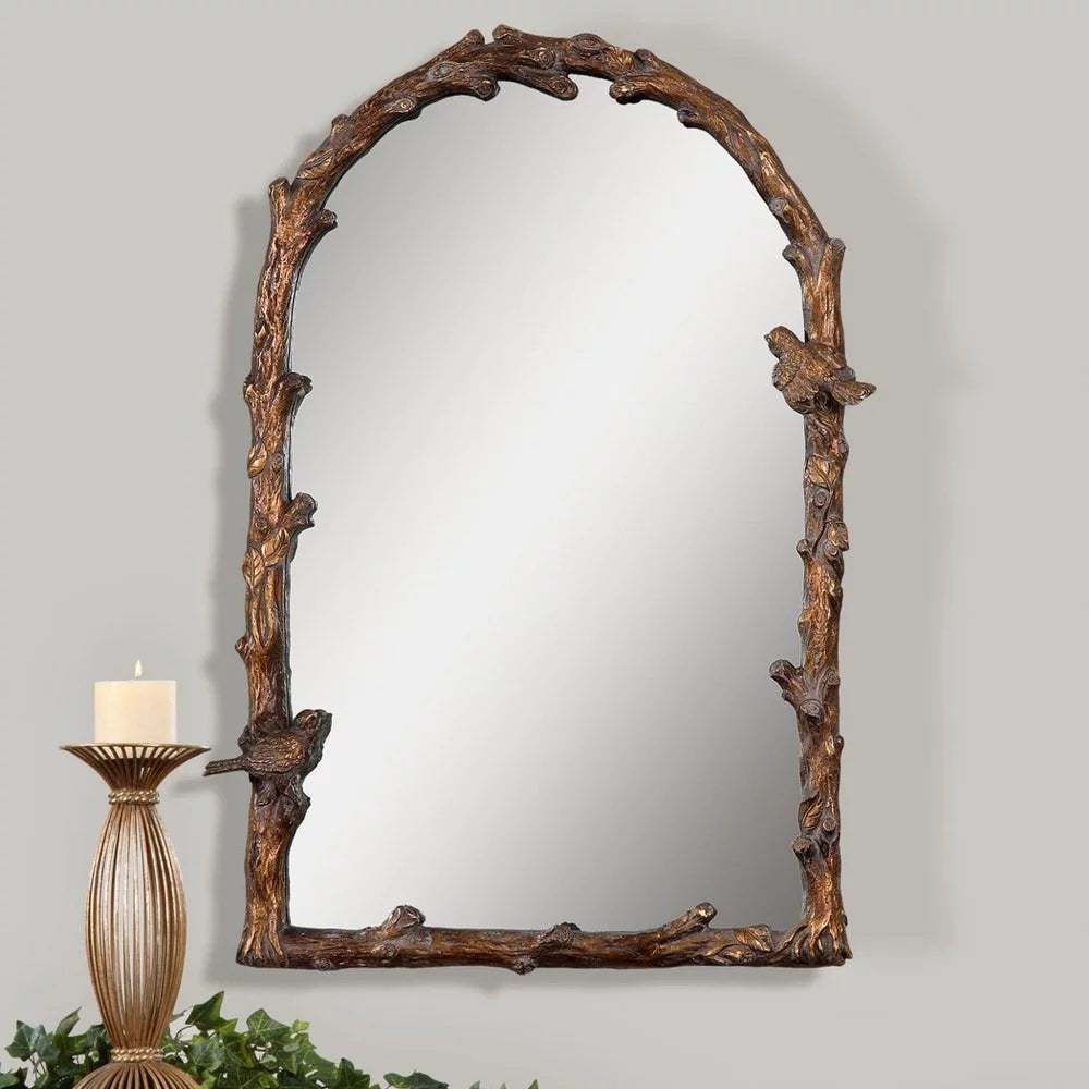 Arched Top Mirror with Metal Frame 22 inches W X 33.75 inches H O7246