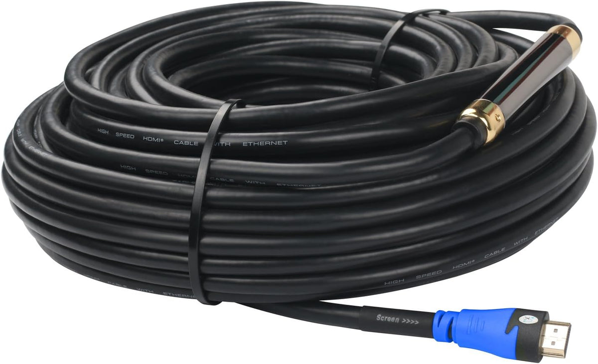 HDMI Cable 100 Feet with Signal Booster, CL3 Rated Black, Pack of 2 X7844