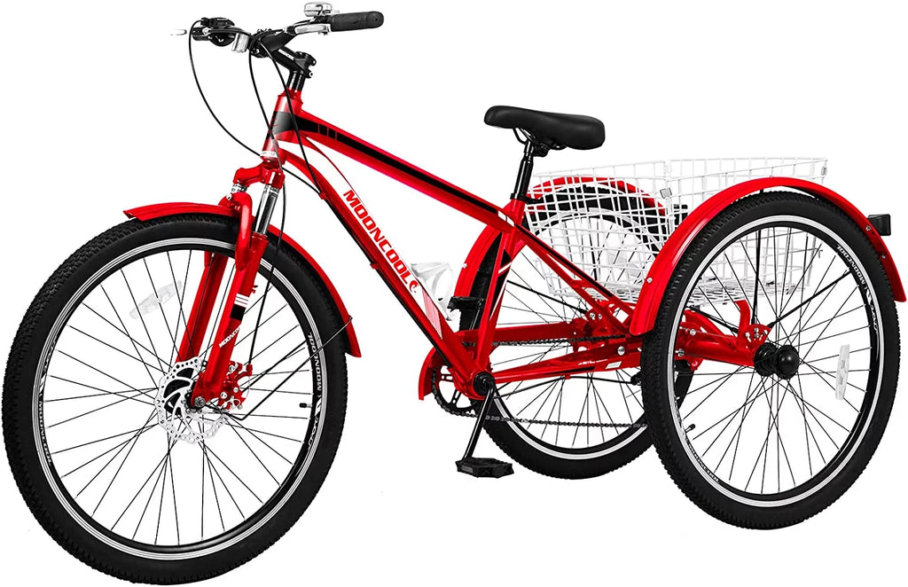 7 Speed Adult Mountain Tricycle with Shopping Basket O64552