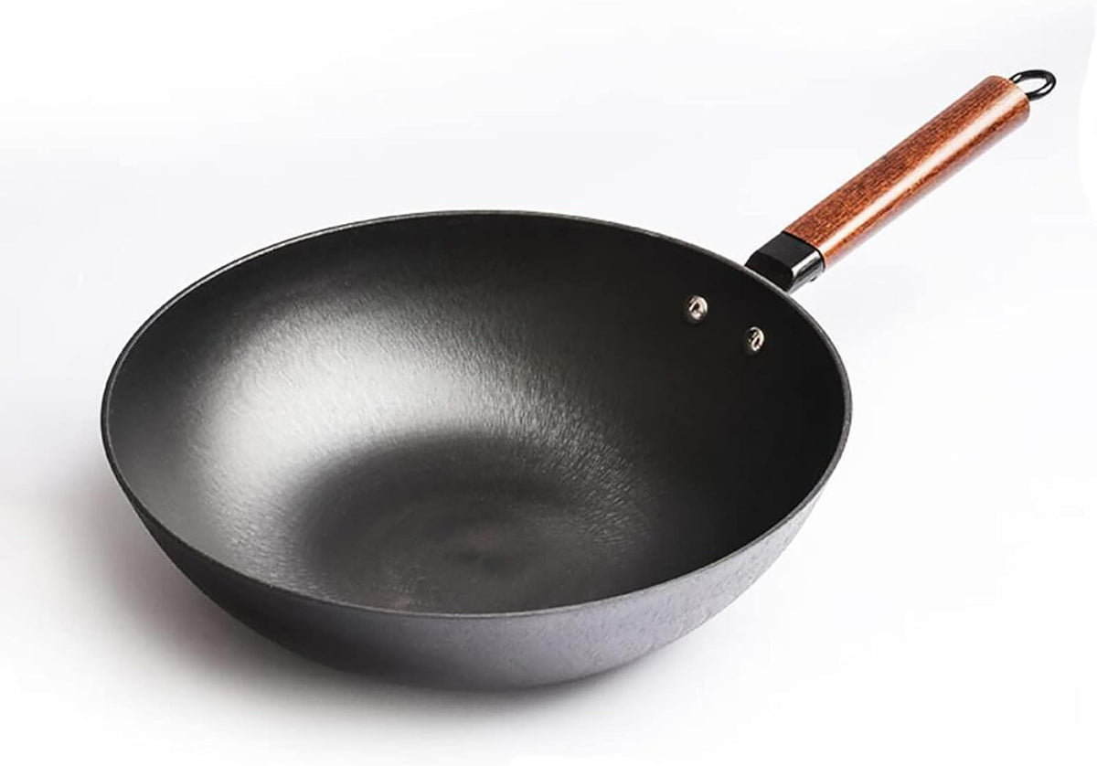 Cast Iron Wok with Glass Lid 32cm B92727