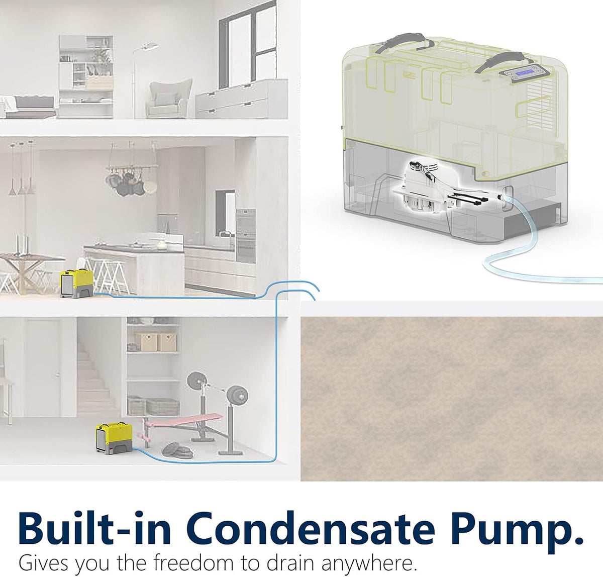 180 PPD Commercial Dehumidifier with Pump Drain Hose J2239