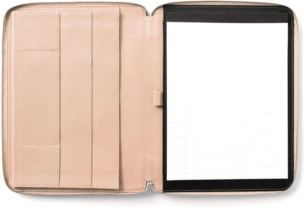 Cognac Zippered Portfolio with Interior Tablet Pocket V5913