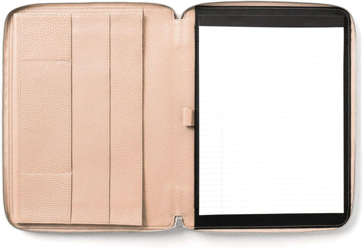 Cognac Zippered Portfolio with Interior Tablet Pocket V5913