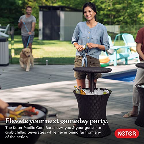 Dark Grey Outdoor Side Table with 7.5 Gallon Cooler E97009