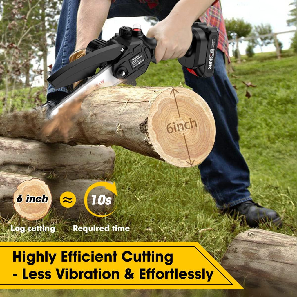 6-inch Cordless Chainsaw with 2x 2.0Ah Batteries F437753