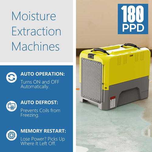 180 PPD Commercial Dehumidifier with Pump Drain Hose J2239
