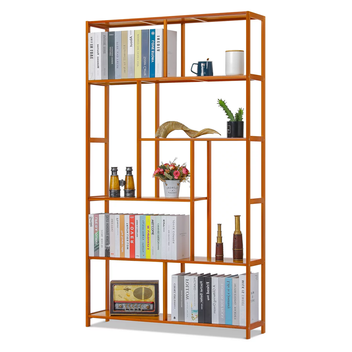 Bamboo 6 Tiers Brown Bookshelf L11094