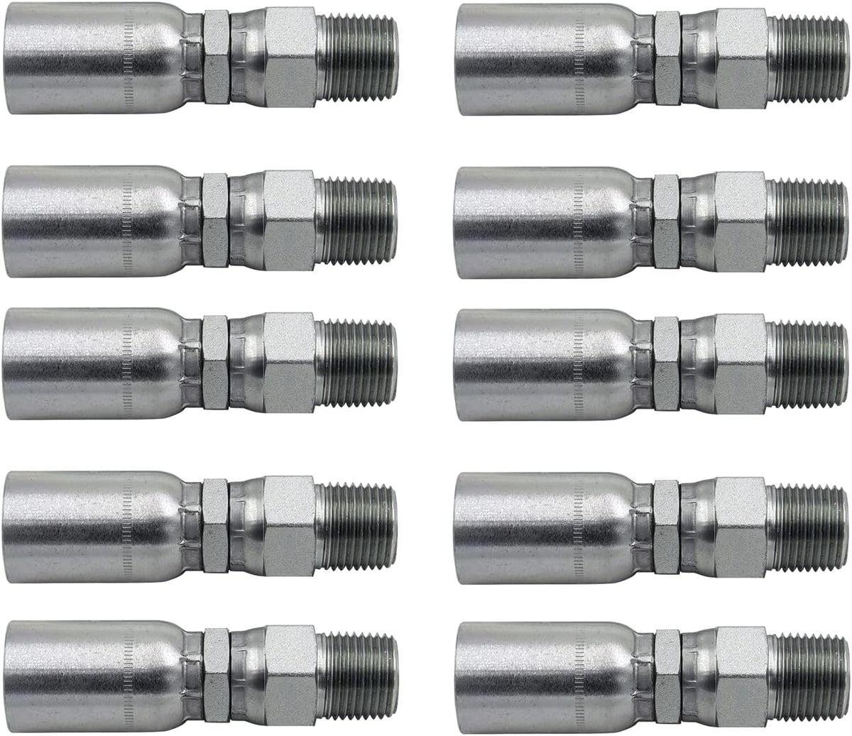 3/8" Hose x 3/8" NPTF Male Pipe Swivel Hydraulic Hose Crimp Fitting Ends A428033