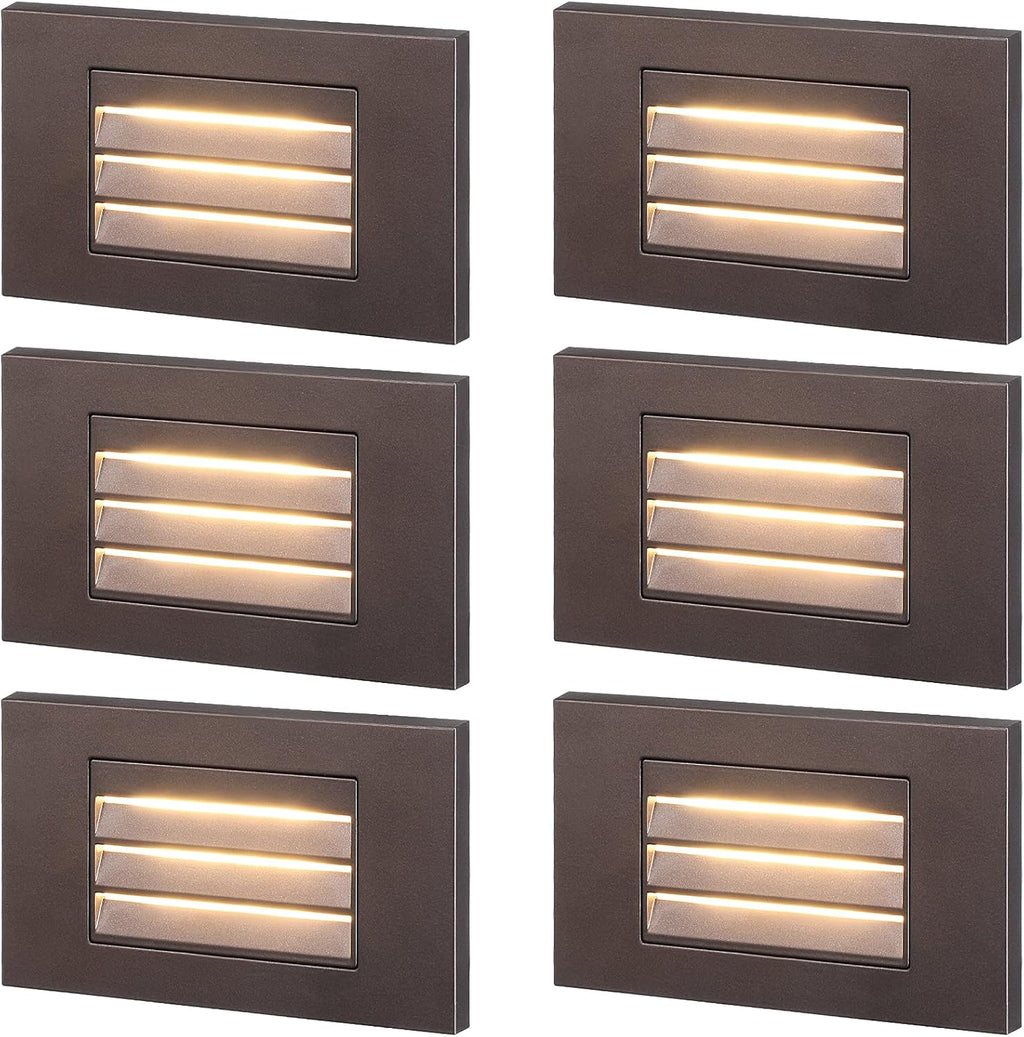 6 Pack White Die-cast Aluminum LED Step Lights W768316