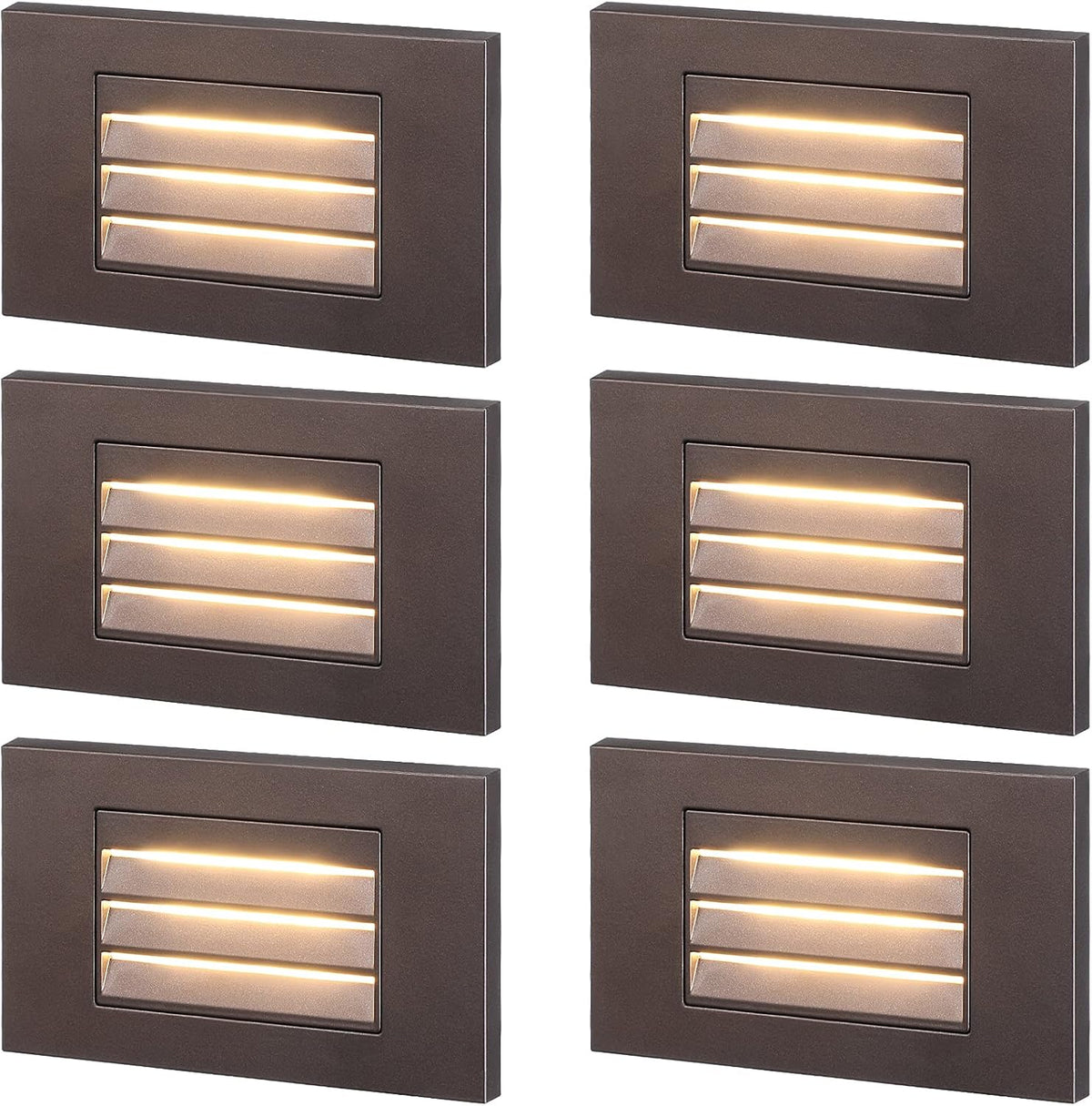 6 Pack White Die-cast Aluminum LED Step Lights W768316