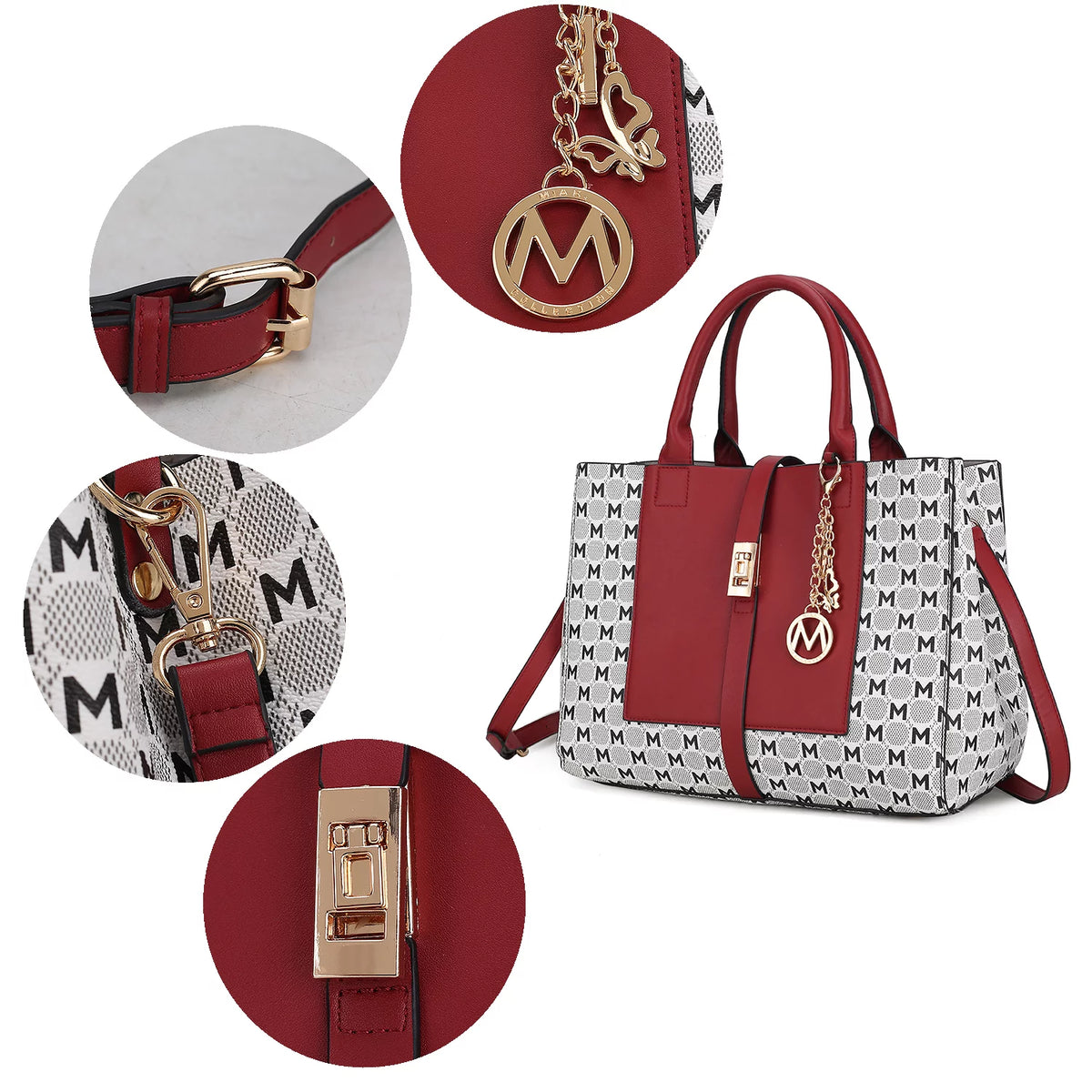 Satchel Handbag with Wallet 2 Pieces X377