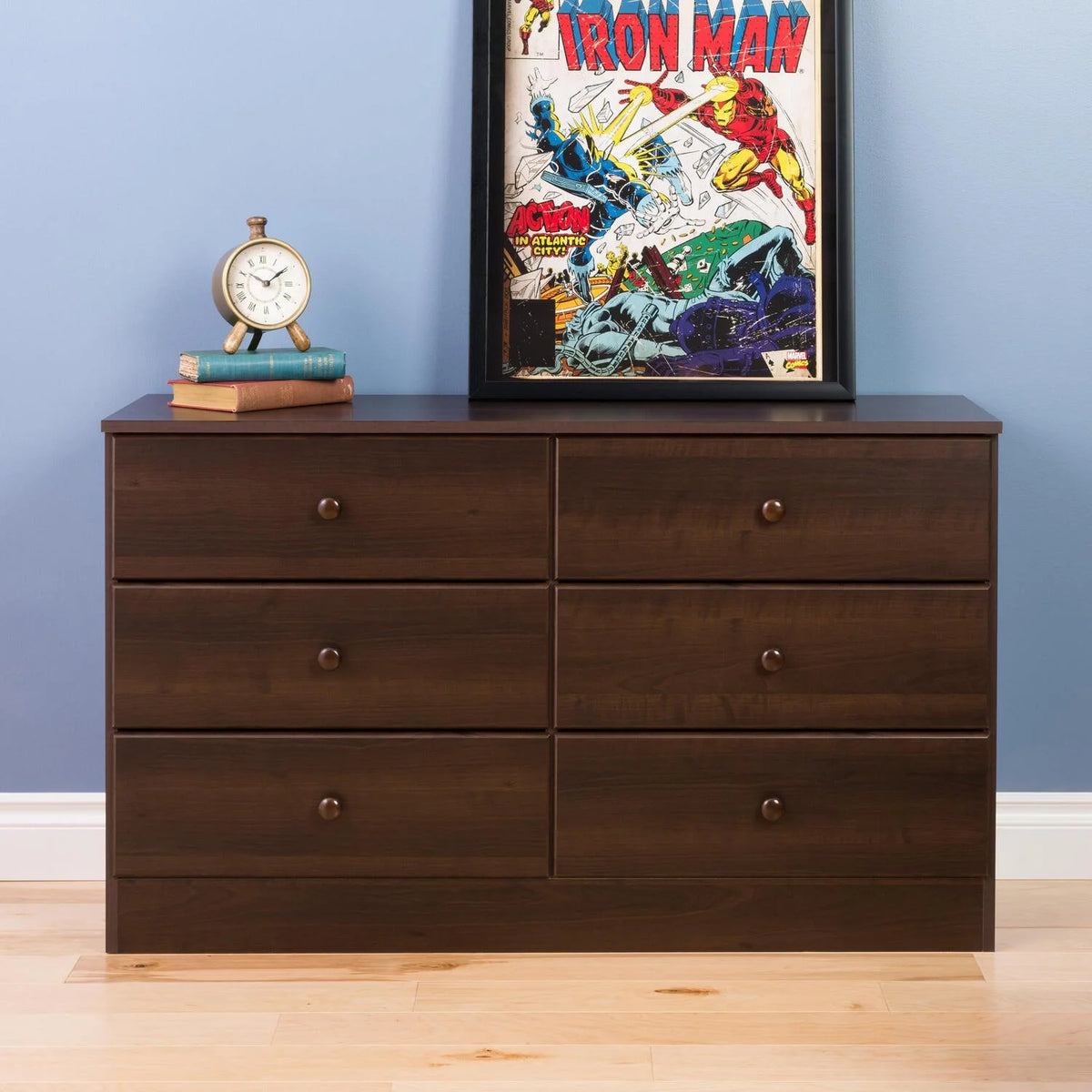 White 6 Drawer Wooden Dresser P94401