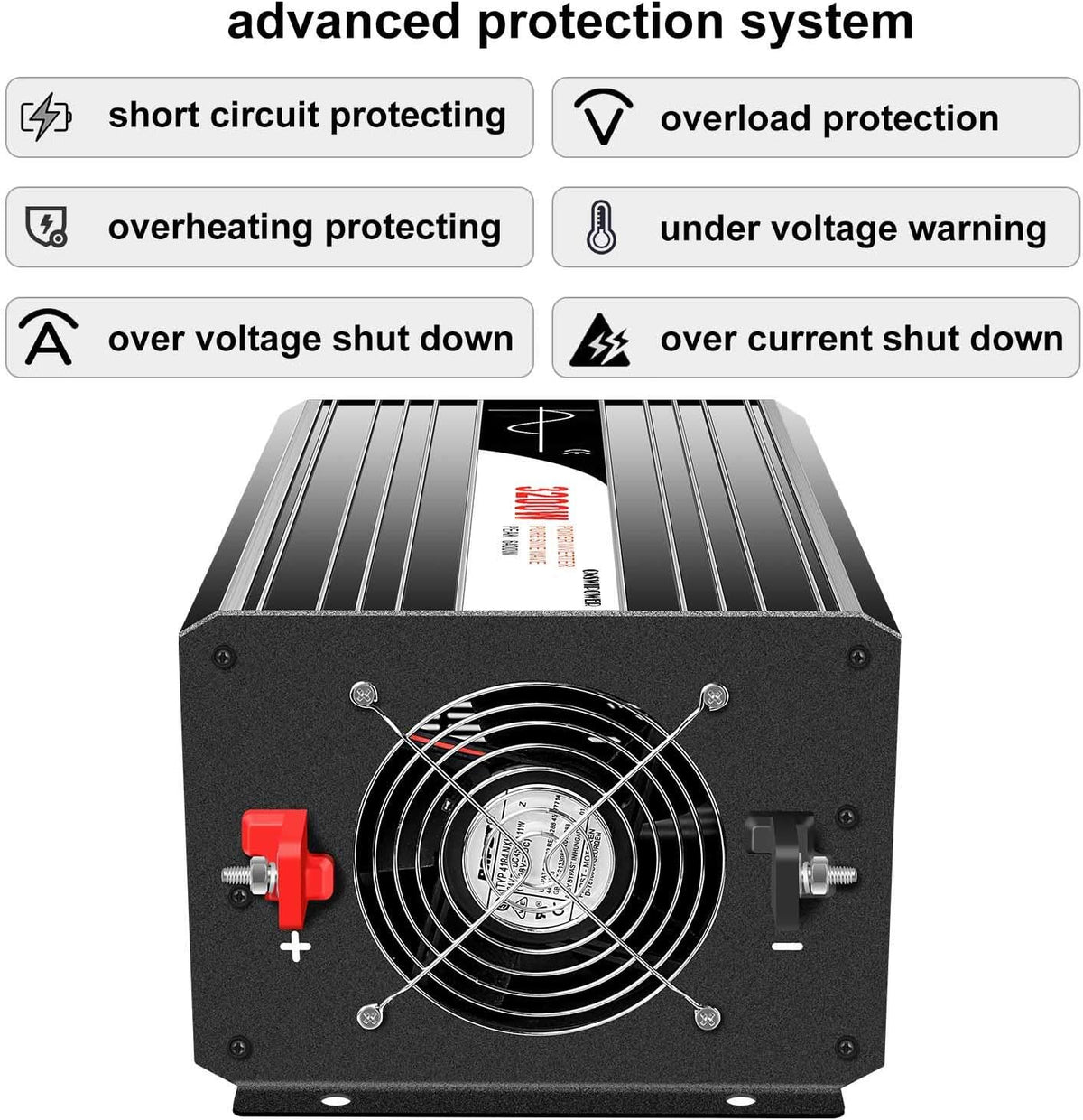 3000W 3200W Peak Power 6400W Pure Sine Wave Power Inverter DC 12V to 110V AC Converter 60HZ Solar Converter W204121