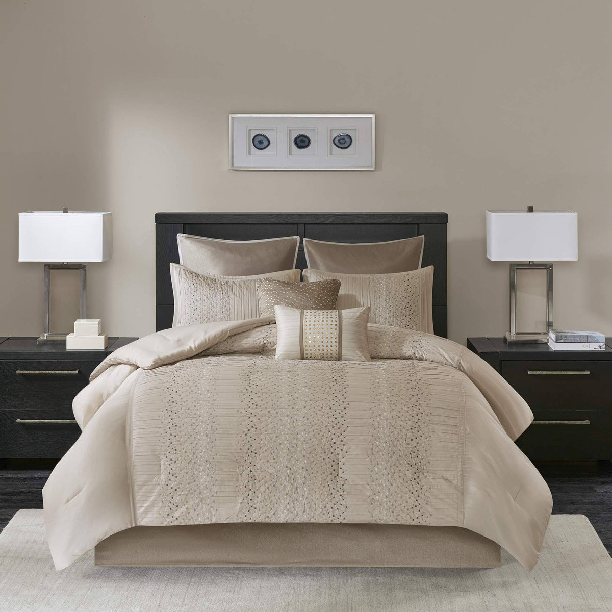 8 Piece Embroidered Comforter Set King K1334