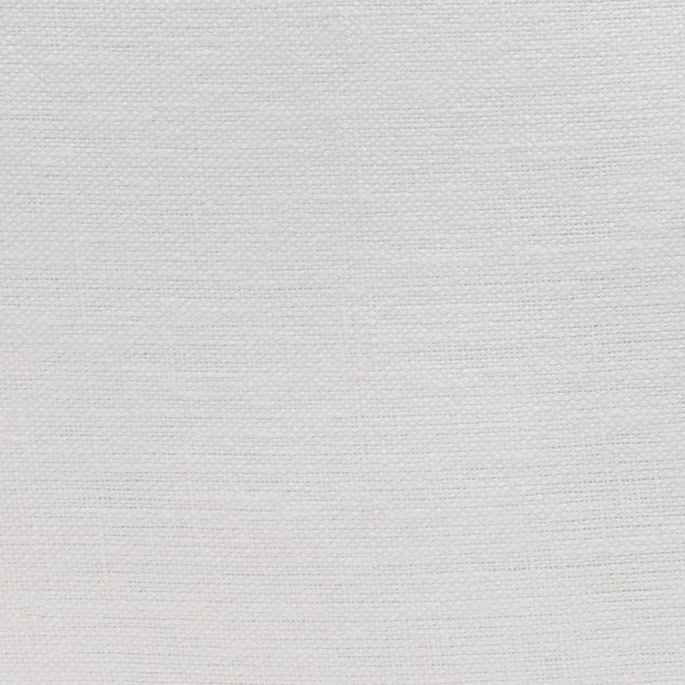 White Linen Sofa with Polished Silver Metal Leg C40230