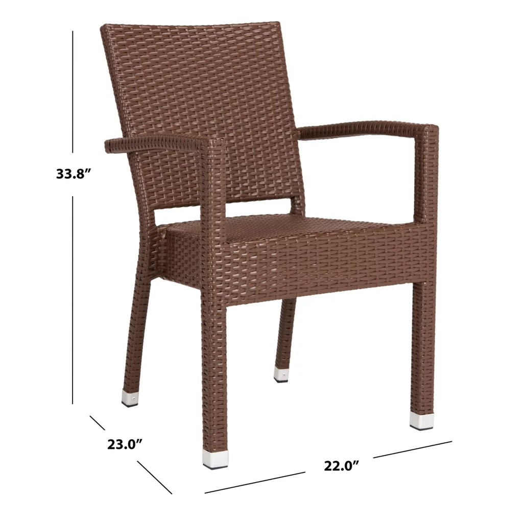 Brown Outdoor Stacking Armchair Set of 2 G672