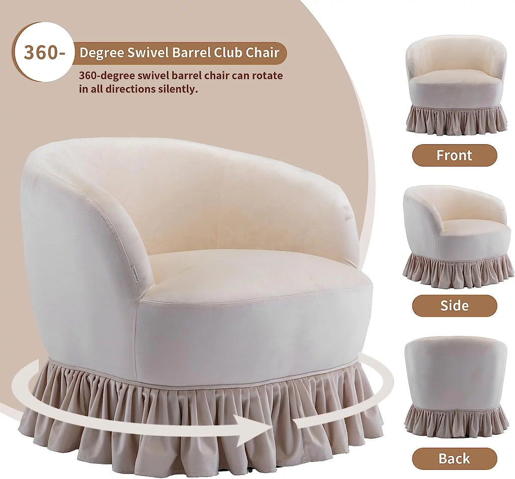 Red Velvet Swivel Barrel Chair O688