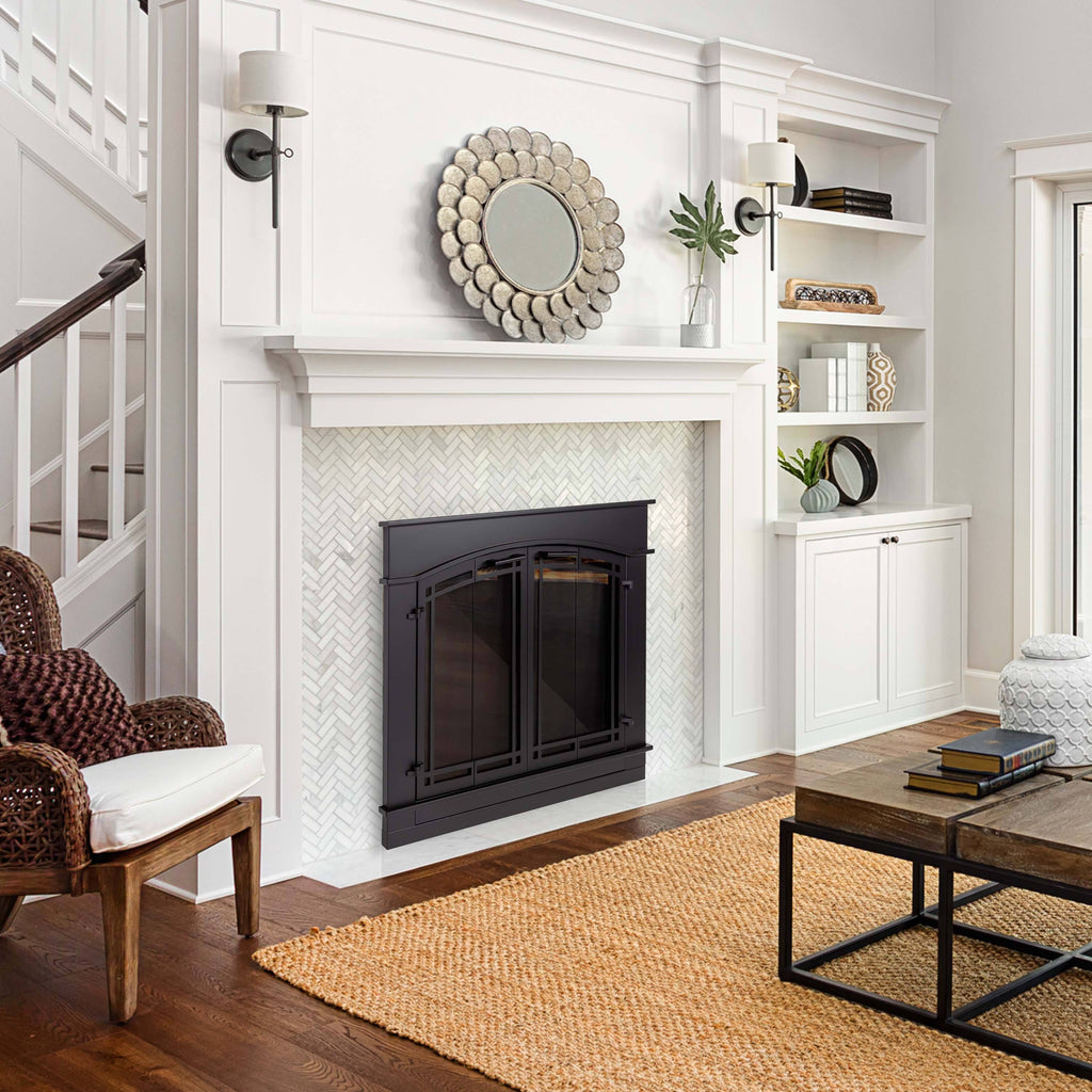 Black Fireplace Glass Door T228