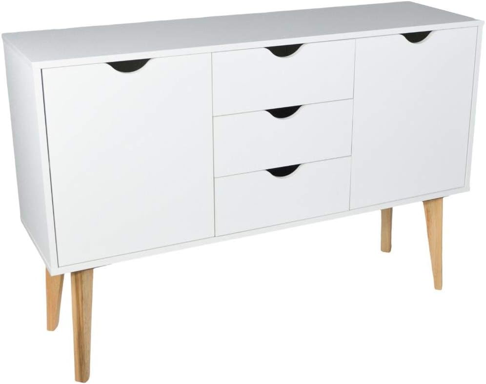 White Buffet Cabinet with 3 Drawers and 2 Doors G1203