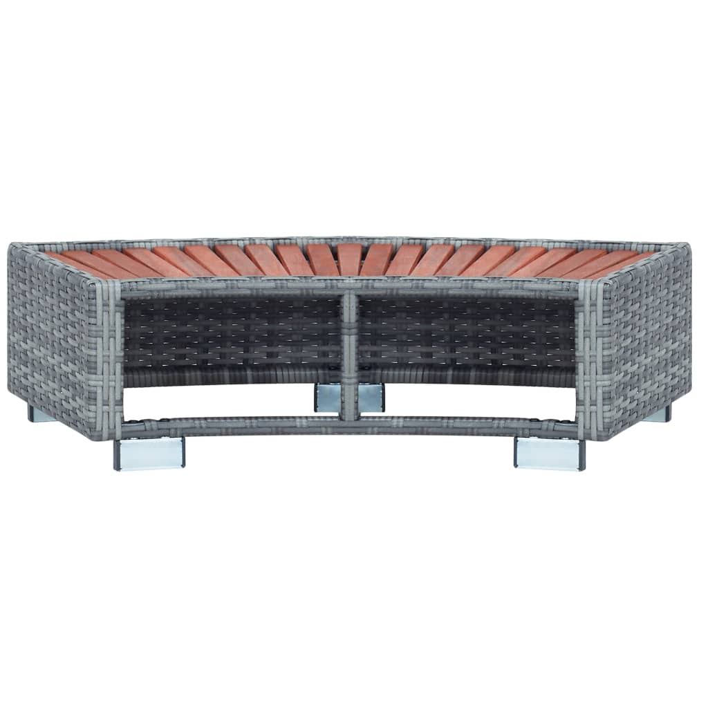 Gray Poly Rattan Spa Step L520646