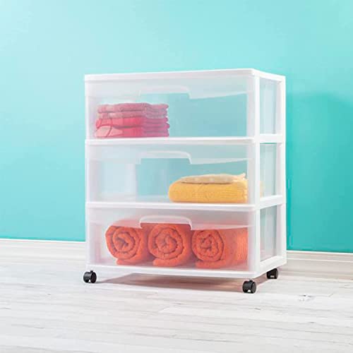 Plastic Storage Drawer Cart with 3 Clear Drawers N28013