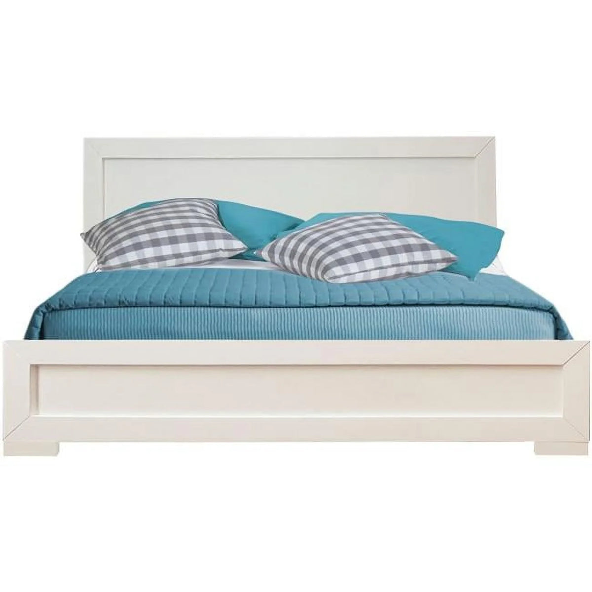 White Queen Size Wood Platform Bed W97114