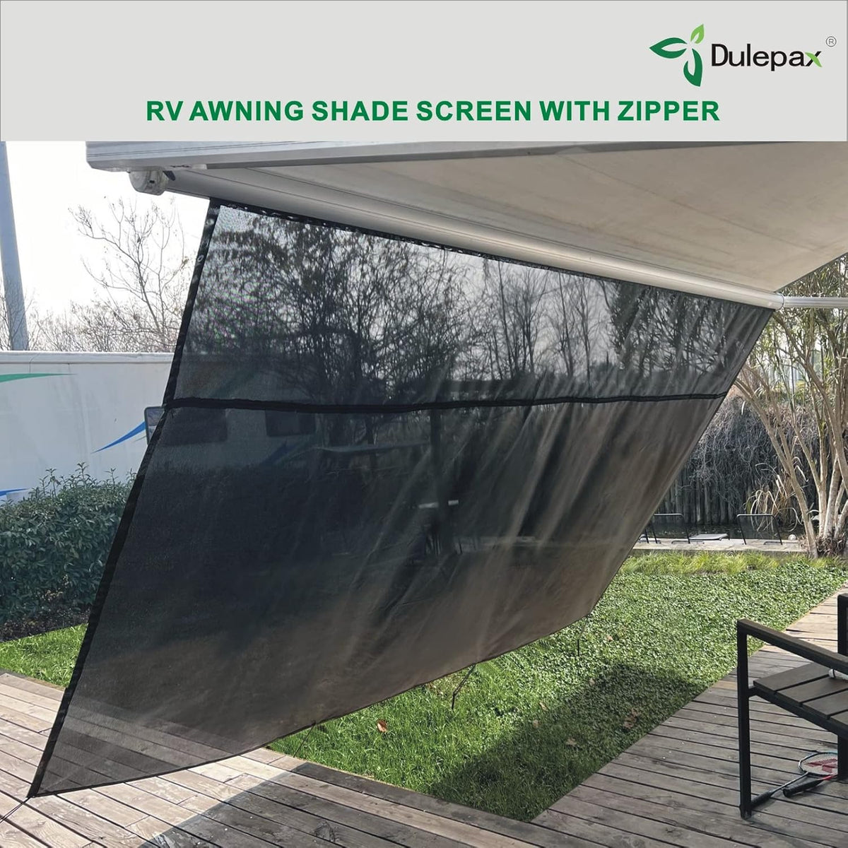 RV Awning Shade Screen with Zipper 8'X17'3'' K28718