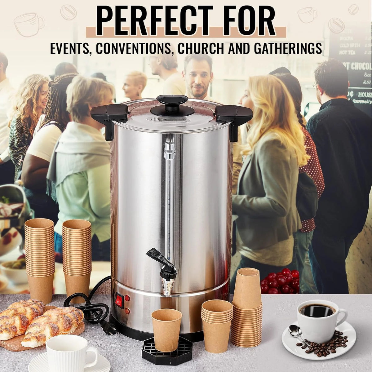 Stainless Steel Electric Coffee Urn 100 Cup 15 L I519201