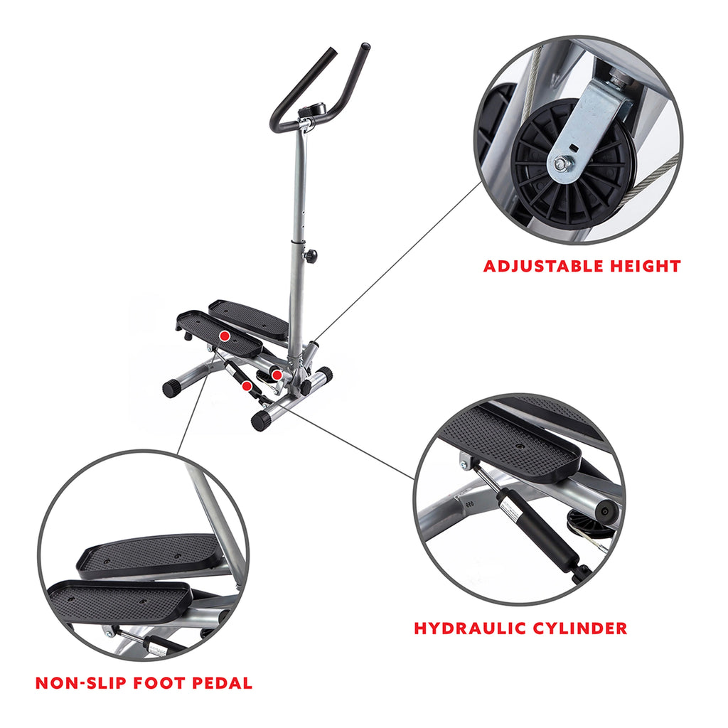 Stair Stepper Machine with Handlebar and LCD Monitor V752