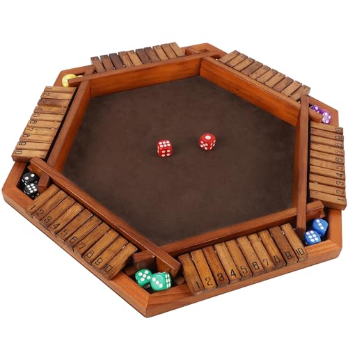 Wooden Shut The Box Dice Game Set D66088