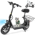 Electric Scooter with Seat, 1200W Motor, 30 Miles Range, Foldable with Basket N1703