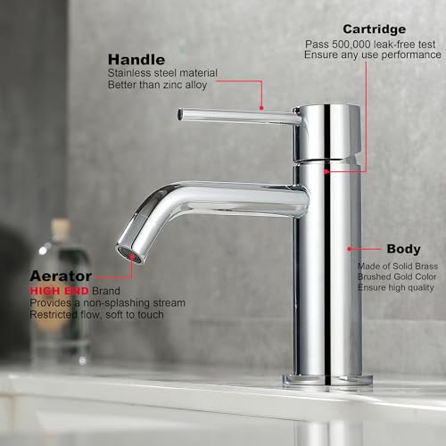 Brushed Gold Single Handle Vessel Sink Faucet N12005