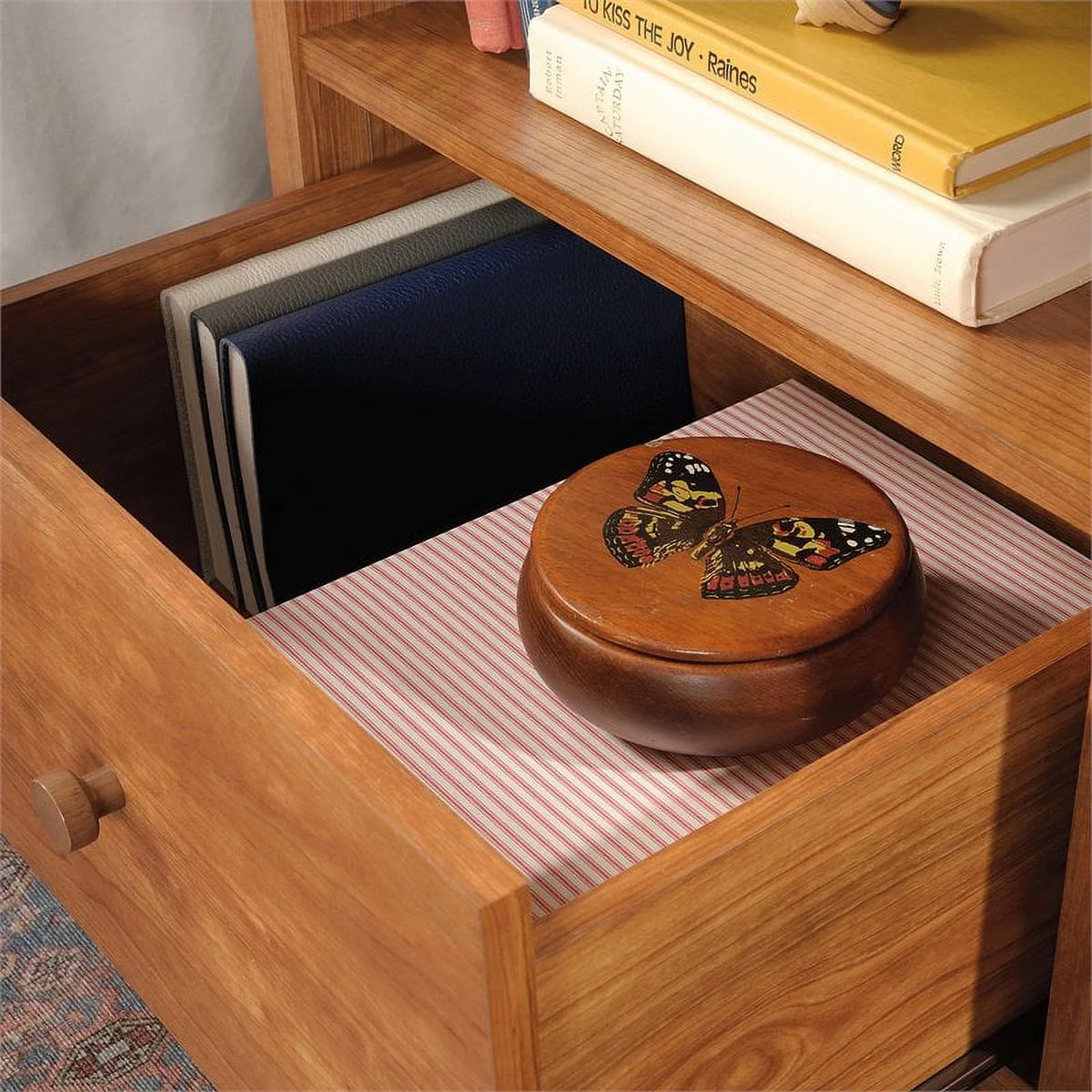 Cherry Finish Nightstand with Drawer J563175
