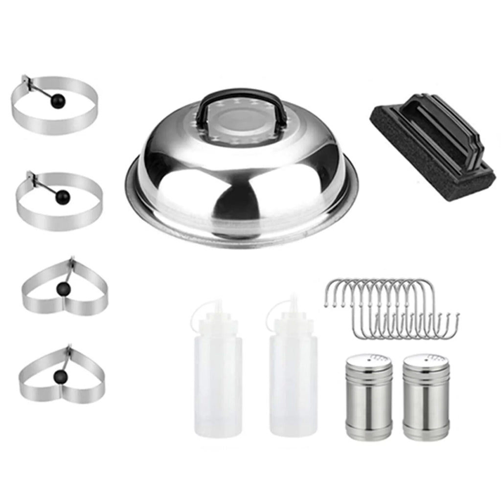38 Pc Stainless Steel Griddle Accessories Kit with Carry Bag U21786