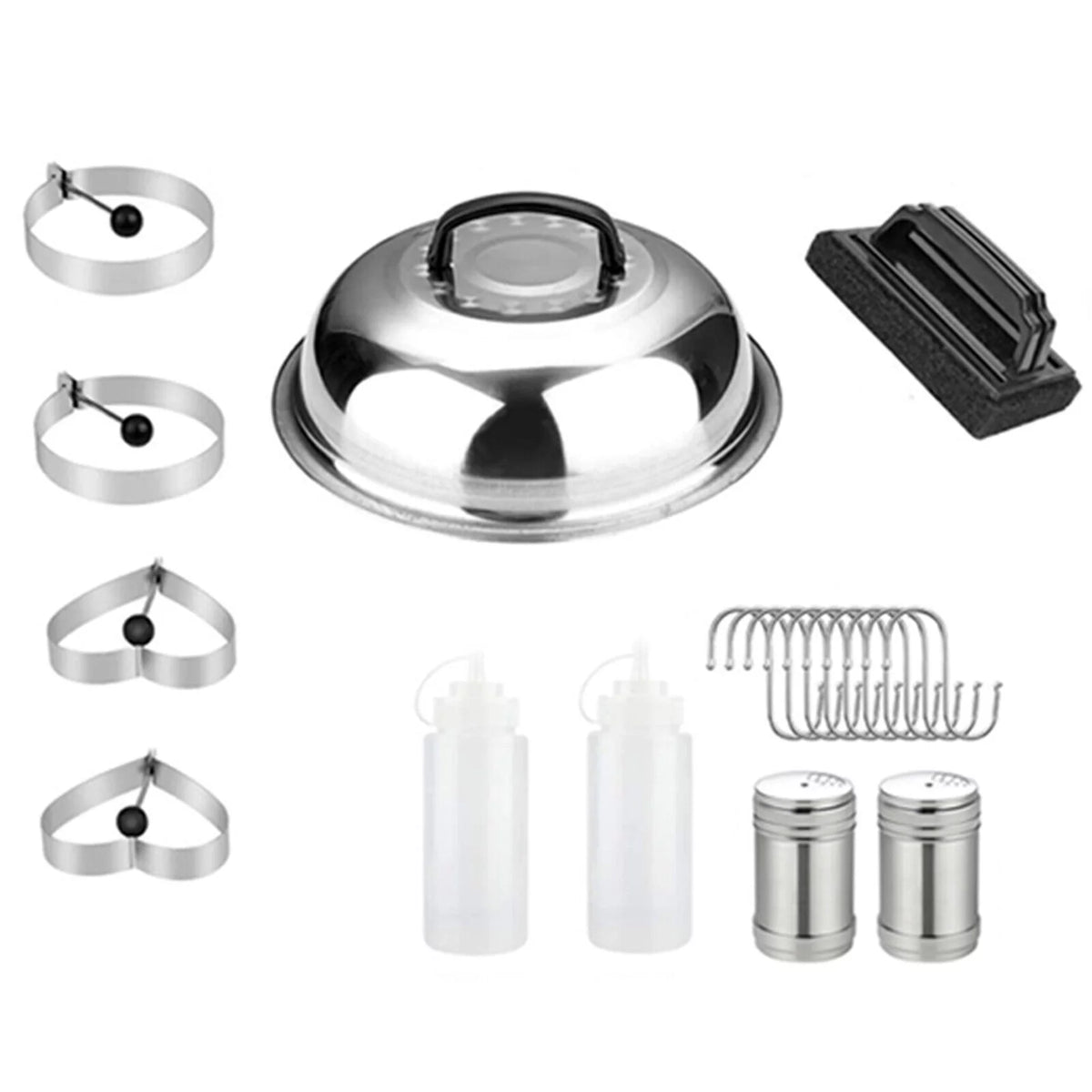38 Pc Stainless Steel Griddle Accessories Kit with Carry Bag U21786
