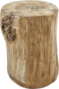 Faux Wood Stump Stool Accent Table Brown R3251
